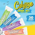Calypso Singles To Go! Drink Mix Variety Pack – Lemonade On-the-Go Powdered Drink Mix Packets – Low Calorie Water Enhancer – Island Wave, Kiwi, Southern Peach, Ocean Blue Lemonade, 30 Count