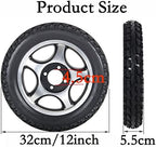 12 1/2x2 1/4, 12 Inch Wheelchair Replacement Rear Wheels, Power Wheelchair Wheel Accessories, PU Solid Tires, Metal Hubs