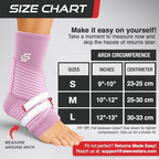 Sleeve Stars Ankle Brace for Women & Men, Ankle Wrap for Sprained Ankle, Compression Sleeve for Plantar Fasciitis Relief, Easy Customizable Support: w/ Removable Strap (Single/M:10"-12"/Baby Pink)