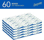 Surpass® Facial Tissues, Bulk (21390), 2-Ply, White, Flat Boxed Format, Ecologo, Designed for Business (125 Tissues/Box, 60 Boxes, 7,500 Sheets/Case)