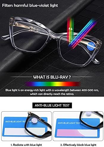 Cat Eye Reading Glasses Blue Light Blocking Fashion Crystal Frame Computer Readers Eyeglasses for Women