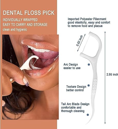 150 Pack Dental Floss Picks Individually Wrapped, Floss Single Bag, Travel Dental Floss, Unflavored Floss Picks, Dental Flossers, Floss Sticks, Tooth Floss, Dental Picks Disposable