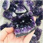 Health & Household Purple Feng Shui Natural Amethyst Crystal Quartz Drusy Geode Cluster Healing Stone Decoration Ornament (Size : 1PC 40g-55g)