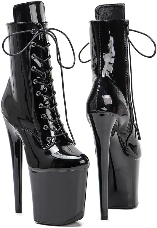 WUXIN H&P 8 Inch Pole Dance Boot Shoes, Exotic Stiletto Platform Heels