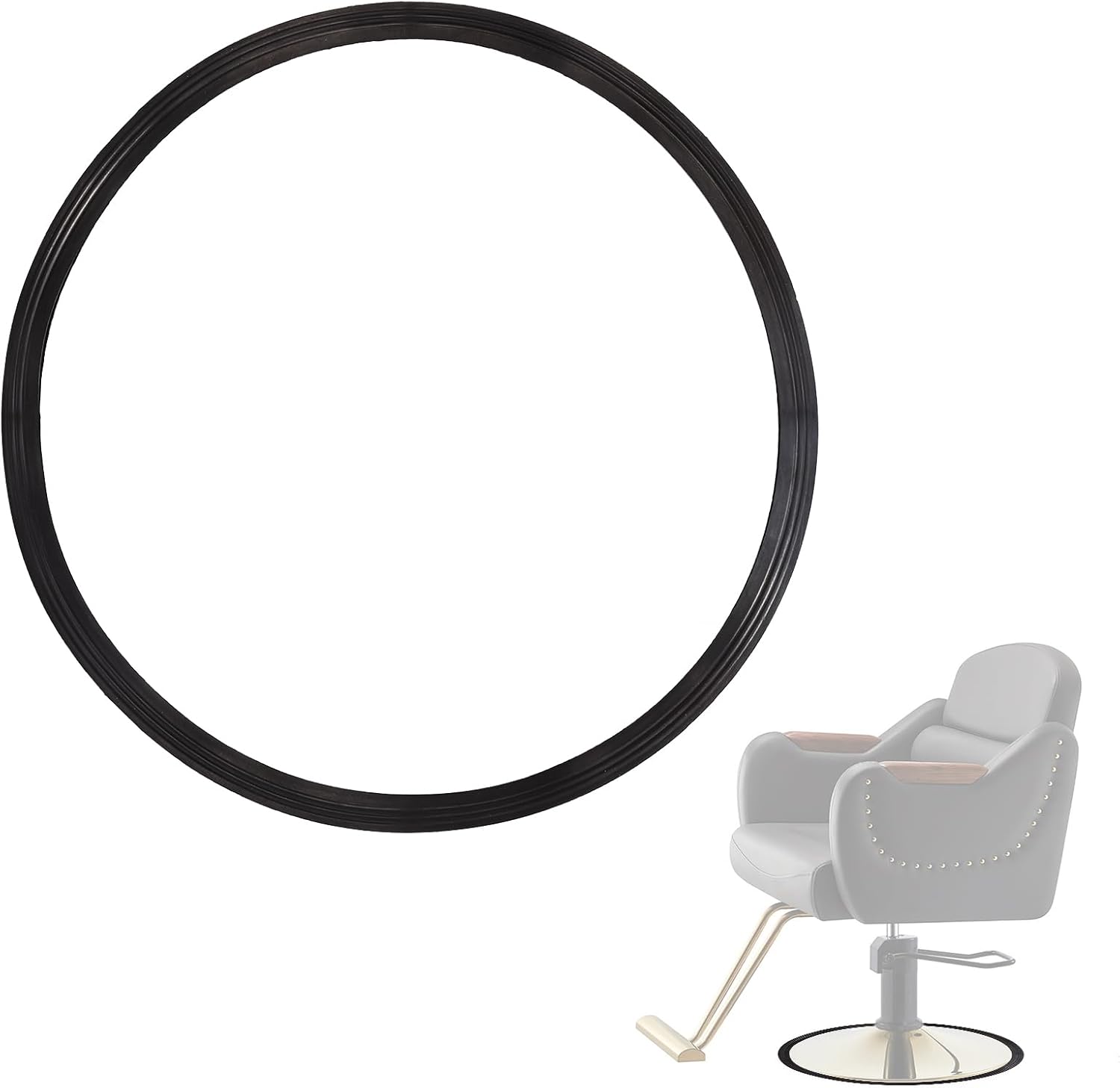 Salon Chair Rubber Base Ring, Floor Protector Ring, Non-Slip, Durable,Barber Chair Replacement Parts for Preventing Hair from Hiding, Salon Equipment, Base Rubber Gasket, 22.8 Inch/ 58cm, Black (1)