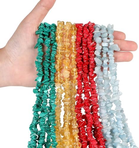 LAIDANLA Citrine 400pcs Natural Chip Stone Beads 5-8mm Healing Crystal Irregular Gemstones Drilled DIY Loose Rocks Bead Crystal for Bracelet Earrings Necklace Jewelry Making Crafting