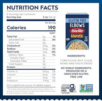 BARILLA Gluten Free Elbows Pasta, 12 Ounce (Pack of 8) - Non-GMO Gluten Free Pasta Made with Blend of Corn & Rice - Vegan Pasta