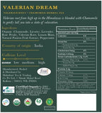 Luxmi Estates Organic Valerian Root, Chamomile, & Lavender Loose Leaf Tea 50g/1.76oz (25 cups) for Sleep | Caffeine Free Wellness Sleep Tea