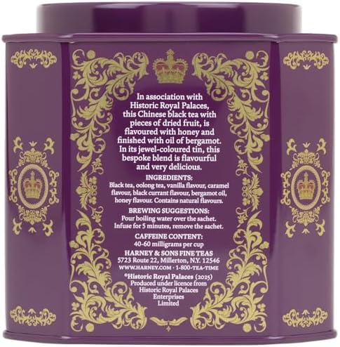 Harney & Sons Tower of London Black Tea with Stone Fruit, Bergamot and Honey Flavors | 30 sachets, Historic Royal Palaces Collection (Tin Design May Vary)
