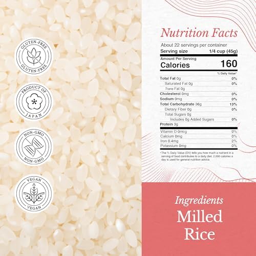 East and Else Premium Japanese Sushi Rice, Yumepirika Short Grain, 2.2 LB (1 KG) – 100% Grown in Hokkaido, Product of Japan, Rich & Sticky Top-Grade Rice for Sushi, Onigiri, Katsu & Hearty Meals