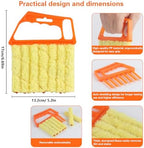 4Pcs Window Venetian Blind Cleaner Duster Tool,Feather Blind Duster for Cleaning,Washable 7 Finger Dusters Brush Dusting Cleaner Tool for Window Shutters Air Conditioner Vinyl Wood Blinds + 4 Cover
