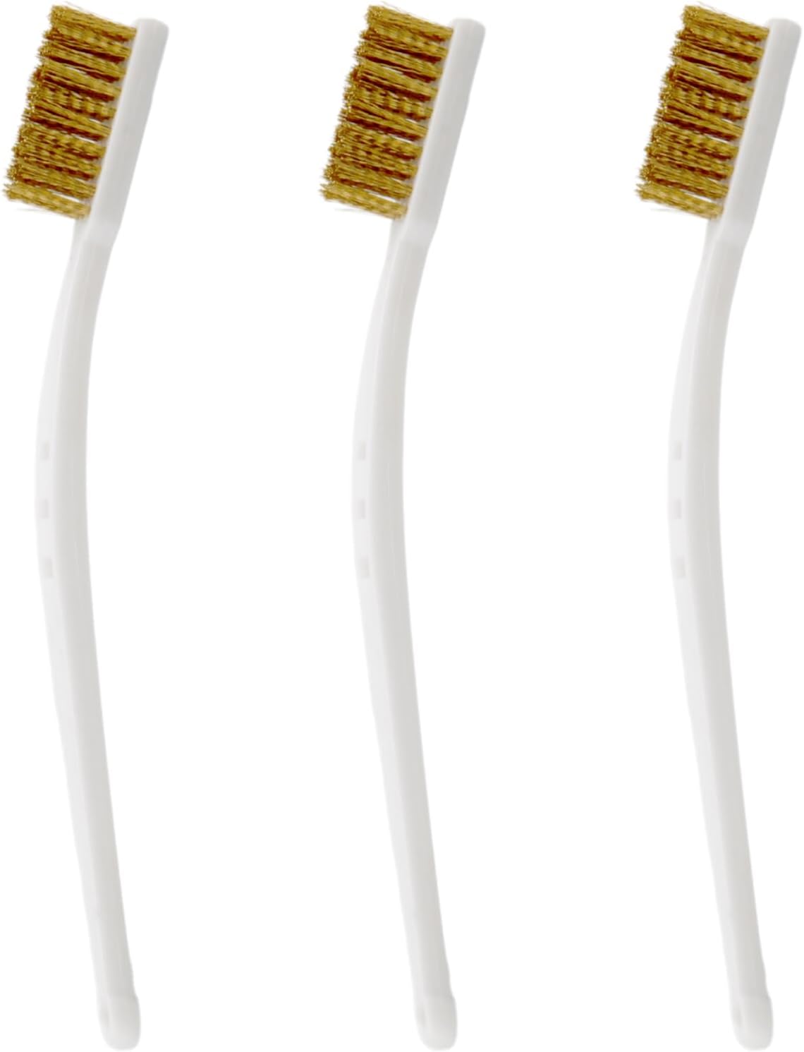 Small Brass Brush 3PCS Brass Wire Brushes for Cleaning, 3D Printer Nozzle Cleaning Brasses Wire Toothbrush Tool, Brasses Brush Handle Hot End Toothbrush for Polishing & Rust Removal