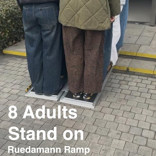 Ruedamann 4FT Portable Wheelchair Ramp, Non-Slip Aluminum Folding Handicap Ramp for Doorways, Wheel Chair Threshold Ramp for Home Steps, Stairs, Wheelchair, Scooters, Pets, Entry