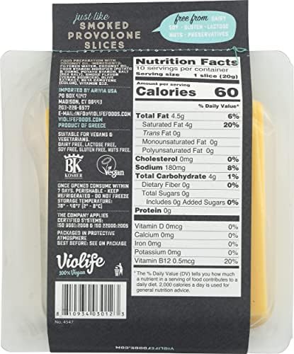 VIOLIFE Smoked Provolone Style Slices, 7.05 OZ