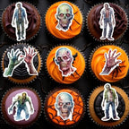45PCS Edible Bloody Zombies Cupcake Toppers Wafer Paper Halloween Zombies Cake Decoration Horror Zombie Hand Cupcake Picks for Halloween Eve Theme Party Birthday Decor Supplies