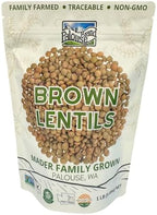 Palouse Brand Non-GMO Project Verified Brown Lentils | Certified Glyphosate Residue Free | 1 lb Pouch | 100% Non-Irradiated | Kosher Parve | USA Grown | Field Traced