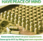 XPRS Nutra Size 00 Empty Capsules - 500 Count Clear Empty Vegan Capsules - Vegetarian Empty Pills - DIY Vegetable Capsule Filling- Veggie Pill Caps