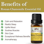 Roman Chamomile Essential Oil, USDA Certified Organic, 100% Pure Undiluted, Aromatherapy Oil for Diffuser, Hair & Skin Care