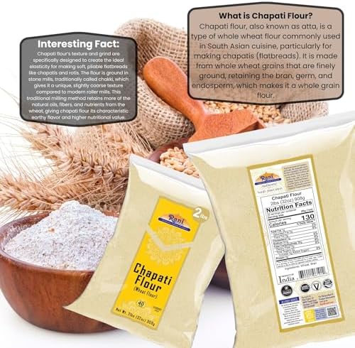 Rani Chapati Flour (100% Pure Whole Wheat Chakki Atta), For Making Roti & Indian Breads 32oz (2lbs) 908g ~ All Natural | Vegan | No Salt or Colors | NON-GMO | Kosher | Indian Origin