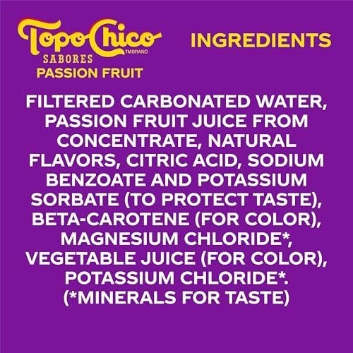 Topo Chico Sabores Passionfruit Flavored Sparkling Water, 12 fl oz, 8 Pack