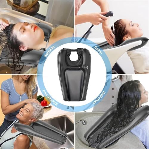 Portable Shampoo Bowl with Inflator,Hair Washing Station for Kids,Inflatable Hair Washing Basin for Sink at Home,Outdoors Or The Hospital, for Handicapped,Child, Seniors, Pregnancy, Bedridden Patient