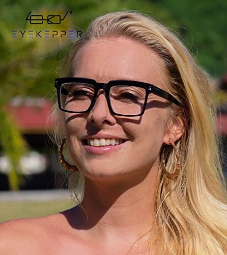 Eyekepper Design Reading Glasses for Women - Fashionable Oversized Readers - Black +1.25