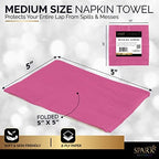 100 Pack Pink Beverage Napkins, Big Party Pack, 2 Ply, Ideal for Wedding, Party, Birthday, Dinner, Lunch, Cocktails. (5” x 5”) by Amcrate
