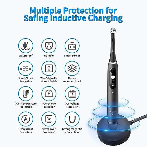 Charger for Oral B iO iO7 iO8 iO9 Electric Toothbrush, Model 3768 Magnetic Replacement Charger for Oral-B iO Electric Toothbrushs,Black（Incompatible IO4/5/6）