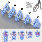 Blue Cobra Male Chastity Device Cock Cage 1.0, Yithuet 3D Printed Sissy Penis Cage with 5 Sizes Rings Breathable Lightweight Resin Material SM Products Bondage Sex Toys (Blue, S)
