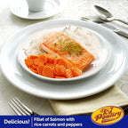 KJ Poultry Kosher Ready Meals - Salmon Fillet Fish, Parve MRE Meal Ready to Eat, Protein Food, Halal, (12 Pack) Prepared Entree Fully Cooked, Shelf Stable Microwave Dinner, Travel, Military, Camping