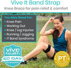 Vive IT Band Strap - Iliotibial Band Compression Wrap - Outside of Knee Pain, Hip, Thigh & ITB Syndrome Support - Neoprene Brace for Running and Exercise - Athletic Stabilizer for Men, Women