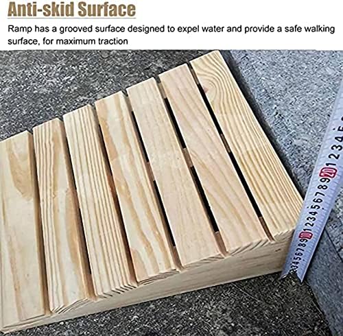 Portable Wooden Threshold Ramp for Doorway 2" 3" 4" 5" 6" Rise, Non-Slip Surface Durable Entry Ramp for Home/Garden Step/Sheds Doors (Size : 38.8x35x15cm/15.2x13.8x6in)