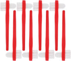 ABOOFAN 8pcs Dual Head Toothbrush Set for Dentures and False Braces Cleaning, Soft Bristle Double Heads Retainer Brush for Oral Care and Dental Hygiene
