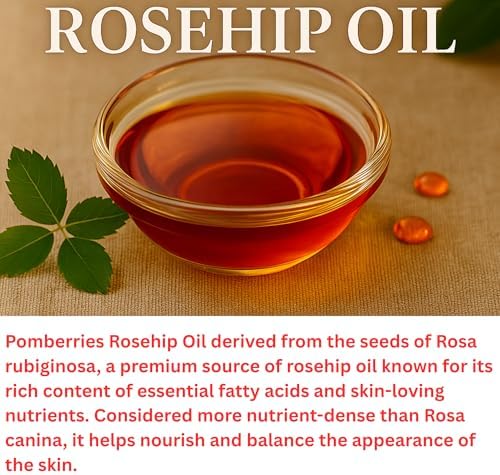 Rosehip Oil – USDA Organic 100% Pure, Cold-Pressed & Unrefined, Rosehip Oil for Face, Skin & Hair– Helps Reduce the Appearance of Fine Lines & Wrinkles – Rose Hip Seed Oil16 fl oz Glass Bottle