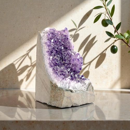 Natural Amethyst (4 lb to 5 lb) - 4.5" to 9" Height - Crystal Clusters Stone from Uruguay Raw Geode Quartz - Deep Purple Color