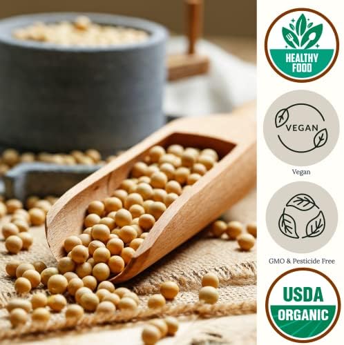 Be Still Farms Organic Soybeans Bulk (4.8 lb) - Soy Beans Dry - aka Soya Nuts Great for Edamame, Soy Milk, Tofu - High in Protein Fiber | USA Grown | USDA Certified | Vegan | Non-GMO | Gluten Free