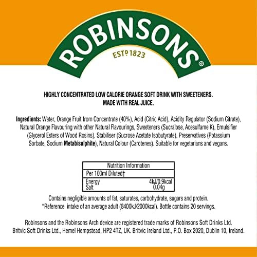 Robinsons Mini - No Added Sugar - Low Calorie - Orange, 6 Count