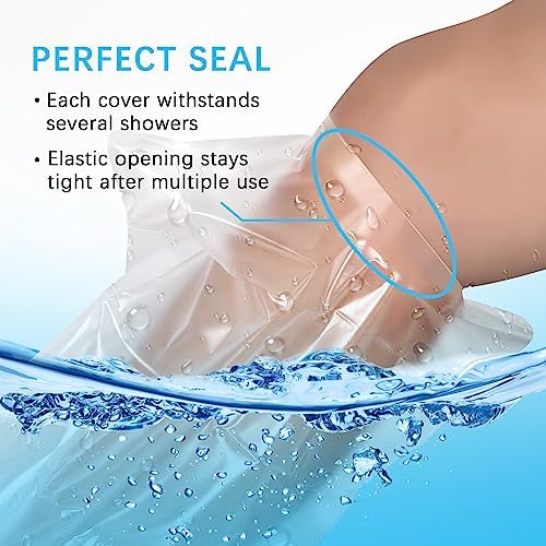 Waterproof Cast Covers for Shower Leg - Watertight Seal - Adult & Kids - Reusable 2-Pack Leg Cast Covers for Shower Adult