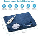 Electric Heated Foot Warmer Soft Flannel Foot Heater with 2h Auto Off & 3 Heat Levels Full Body Use Heating Pad for Feet Pain Relief, Pocket Design 16" x 22", Navy Blue