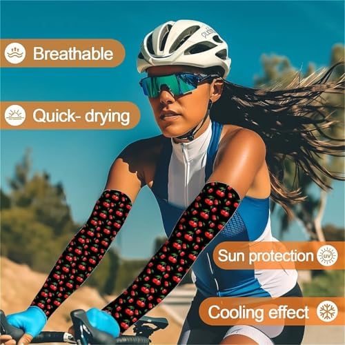 UV Sun Protection Arm Sleeves for Women Men, Black White Cow Cooling Arm Sleeve for Driving Sports Cycling