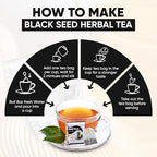 HERBOGANIC Black Seed Herbal Tea - Digestion Support and Immune Boost | Refreshing and Delicious Blend | Natural Ingredients | 60 Tea Bags