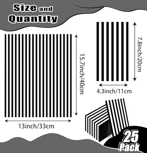 HEIPINIUYE 25 Pieces 3-ply Striped Paper Napkins Black and White Guest Towels Disposable Hand Towels for Bathroom Wedding Birthday Baby Shower Dinner Napkins Disposable