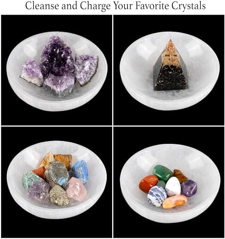 Wish Well Large Selenite Bowl – 5.5" Selenite Crystal Bowl – Mined & Crafted in Morocco – Ideal for Cleansing Crystals & Healing Stones - Protection Crystals - Spiritual Gift & Decor