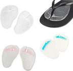 3 Pairs Clear Butterfly Pattern Silicone Thong Sandal Forefoot Insoles Gel Pads Flip Flops Slippers Cushion Inserts Grip Non Slip Self-Adhesive Toe Protector for Men and Women