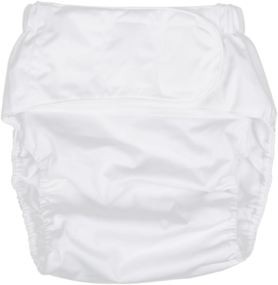 GLEAVI Washable Cloth Diaper for Adults Reusable Incontinence Pants with Super Absorbency for Elderly Care and White