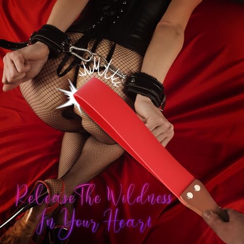 Sex Game Paddle Whip - Comfortable Leather Wooden Handle Sex Whip - Adult BDSM Role-Playing Tied with a Whip Device Role-Playing Paddle - Horse Whip Couple Sex Whip