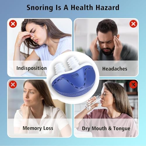Anti Snoring Devices, Double Vortex Snoring Solution, Effective Snoring Prevention, Mini Stop Snoring Devices, Adjustable Wind Speed, Suitable for All Nose Shapes and Both Men and Women, B22-01