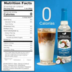 Syruvia Sugar Free Coffee Syrup, Coconut Flavored Syrup for Drinks, Lattes, and Desserts – 25.4 fl oz