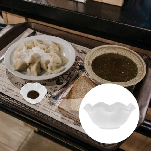 Zerodeko 4pcs Set Lotus Bowl Creative Salad Dishes Small Lotus Bowls White Ceramic Snack