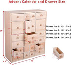 Vencer Wooden Countdown to Christmas Advent Calendar Storage Organizer with 24 Drawers,Jewelry Box,Desktop Organizer,DIY Unfinished Wood,Measures 14in x 12in x 4.3in,VYO-021
